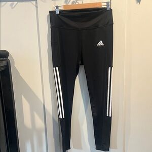 Adidas Black 3-Stripe High Waist Leggings Size Large